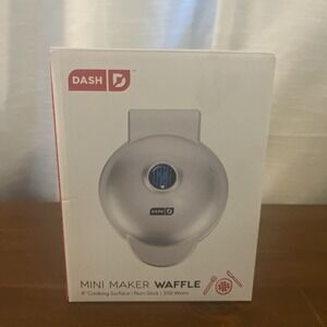 Brand New Dash Mini Waffle Maker: Non-Stick, 4 inch Cooking Surface, Silver‎